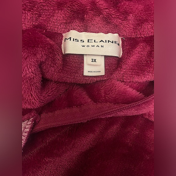 Miss Elaine velvet Warm Robe front pockets lounger/sleep midi plus size - Picture 2 of 5